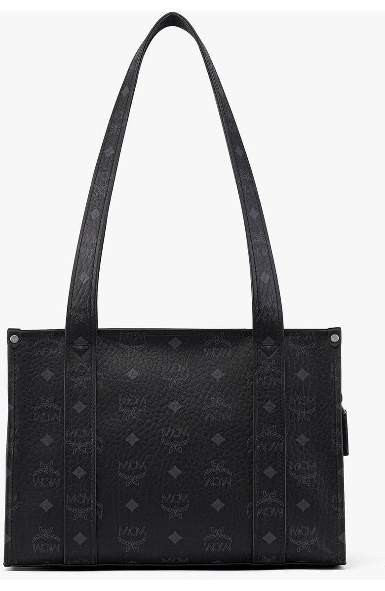 MCM Aren School Bag Tote in Visetos, Alternate, color, Black