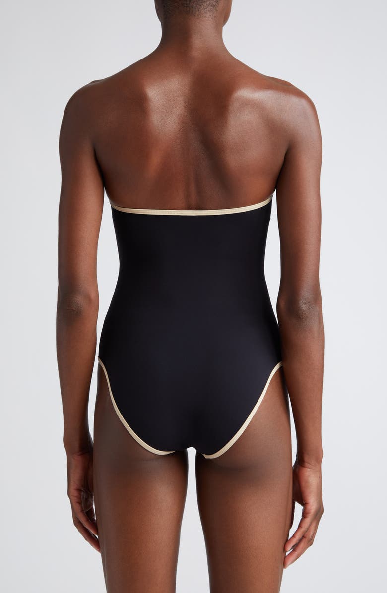 TOTEME Stripe Edge Strapless One-Piece Swimsuit, Alternate, color, 