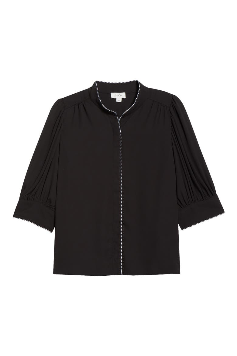 Pearce Puff Sleeve Top, Alternate, color, RICH BLACK