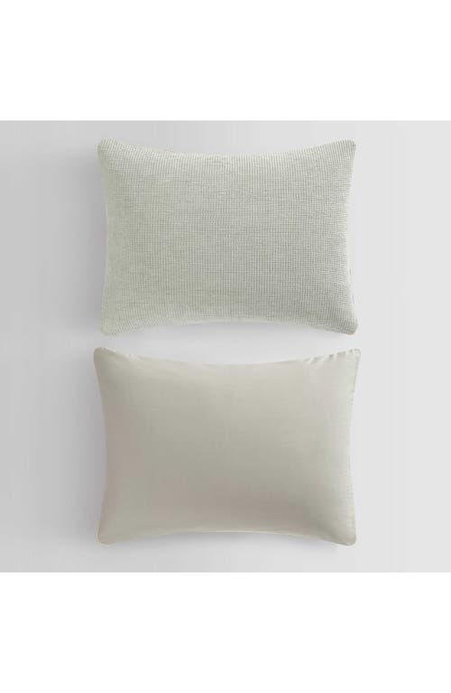 Calvin Klein Microwaffle Melange 3 Piece Comforter Set, Queen In Pale Green