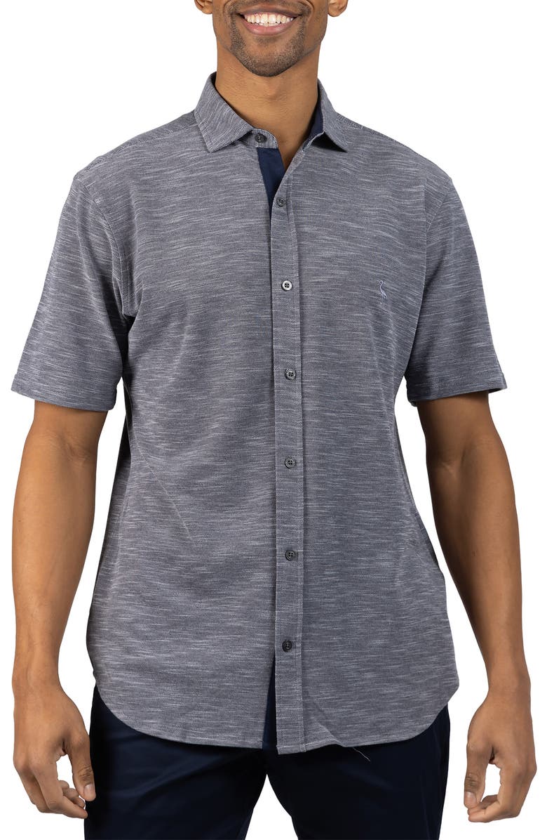 TailorByrd Slub Pique Button-Up Shirt, Main, color, Pebble Grey