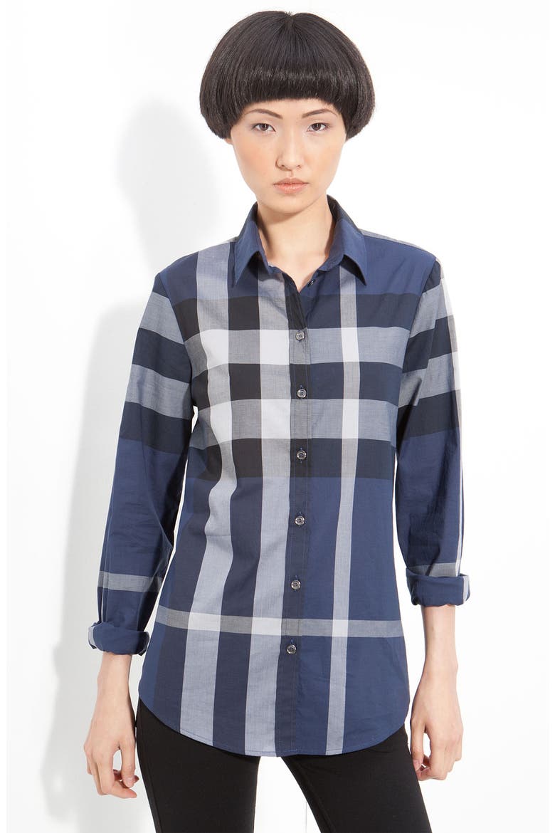 Check Woven Shirt, Main, color, NAVY