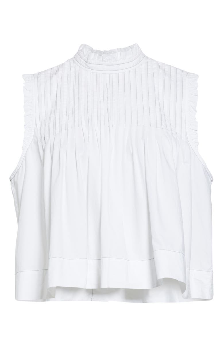 Ganni Sleeveless Poplin Crop Top, Alternate, color, 