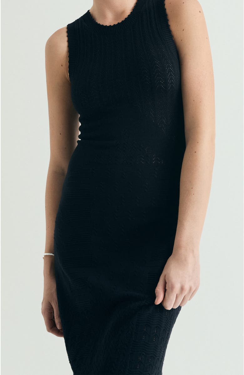 Scalpers Openwork knit dress, Alternate, color, Black