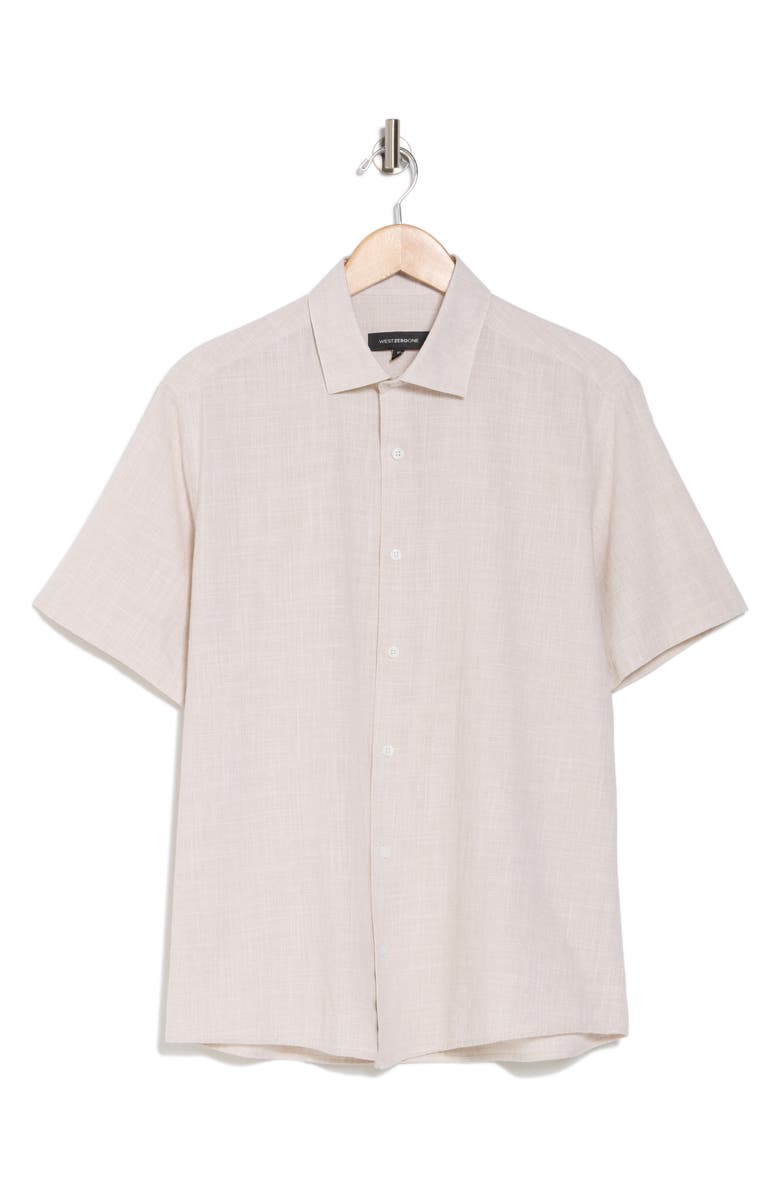 WESTZEROONE Lorenzo Short Sleeve Button-Up Shirt, Alternate, color, Tan