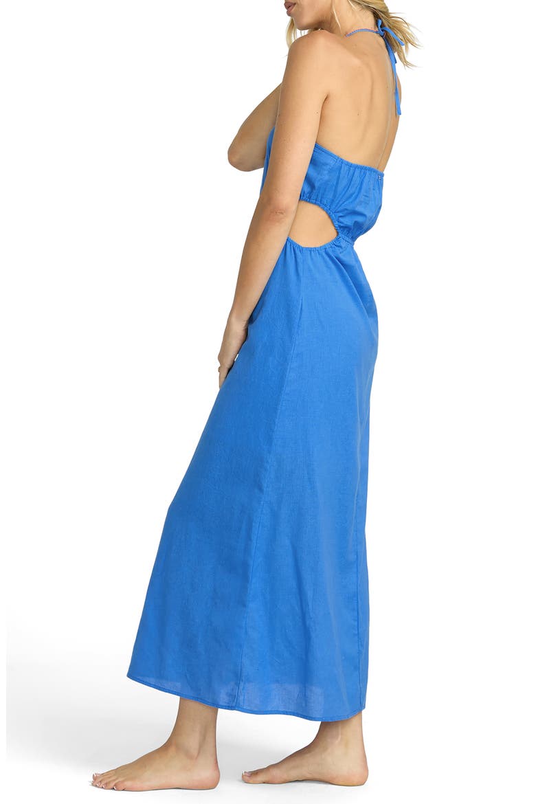 True Blue Cotton & Linen Slub Maxi Dress, Alternate, color, TRUE BLUE