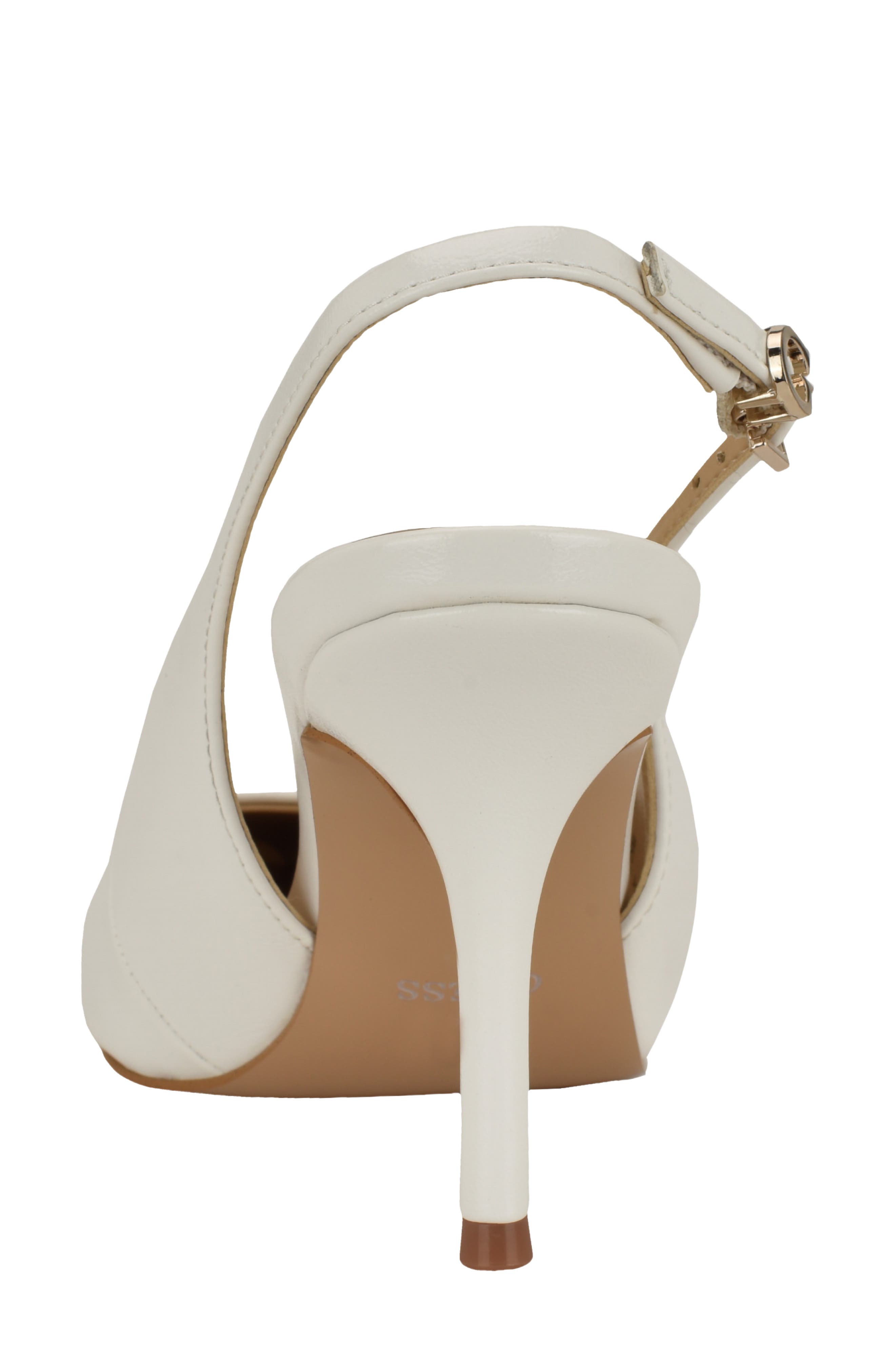 GUESS Princelsa Slingback Pointed Toe Pump, Alternate, color, White