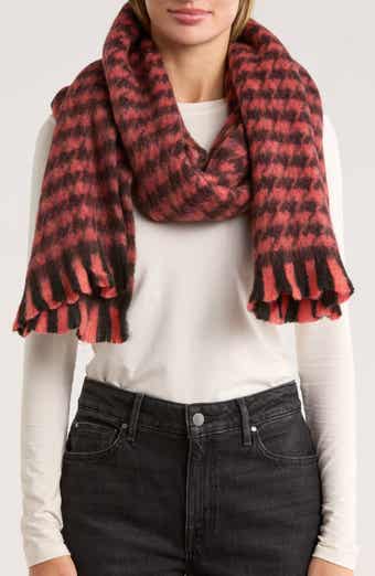 Kate Spade New York painterly houndstooth yarn dyed scarf