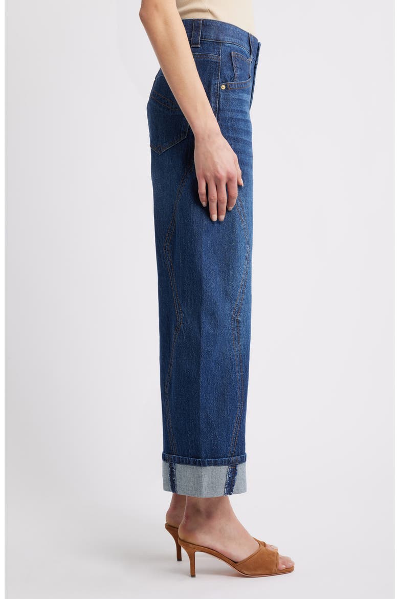 Wyatt High Waist Cuff Jeans, Alternate, color, BLUE