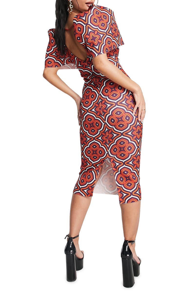 ASOS DESIGN Twist Front Midi Dress, Alternate, color,