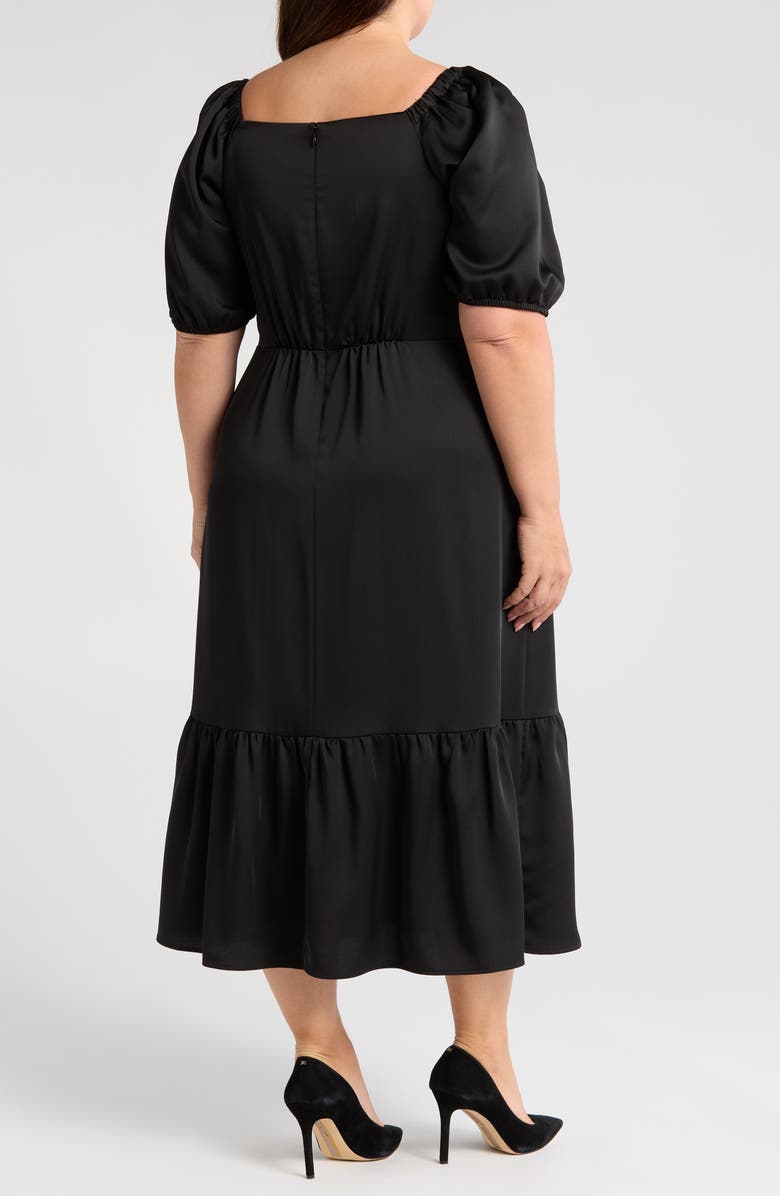 Anne Klein Jewel Accent Puff Sleeve Maxi Dress, Alternate, color, Anne Black