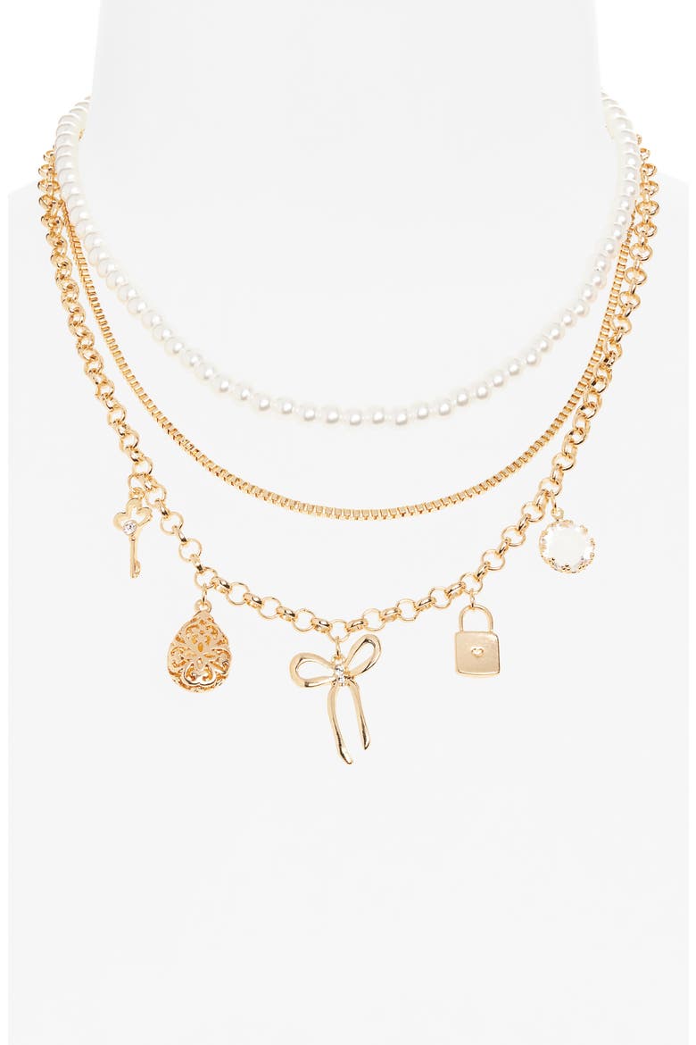 Layered Charm Necklace, Alternate, color, GOLD MULTI