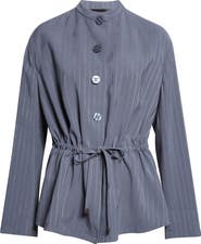 Emporio Armani Pinstripe Drawstring Waist Jacket