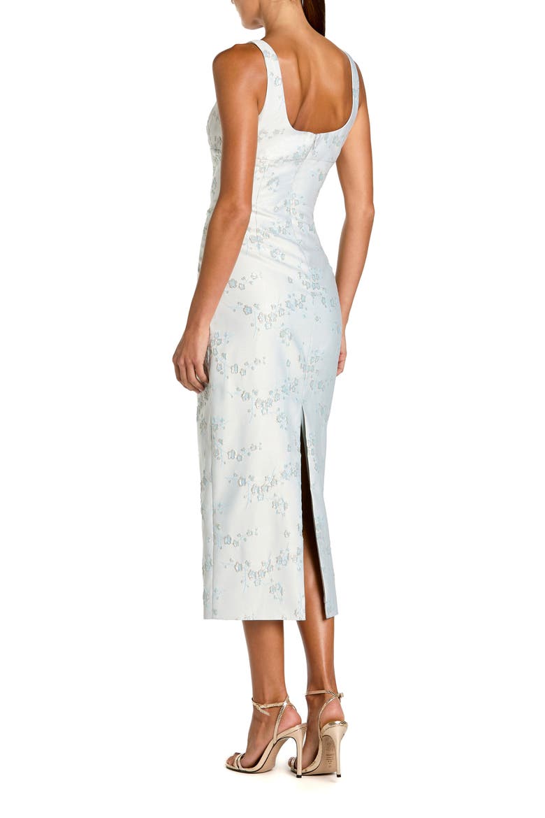 Brocade Sleeveless Scoop Neck Midi Dress, Alternate, color, Blue Multi