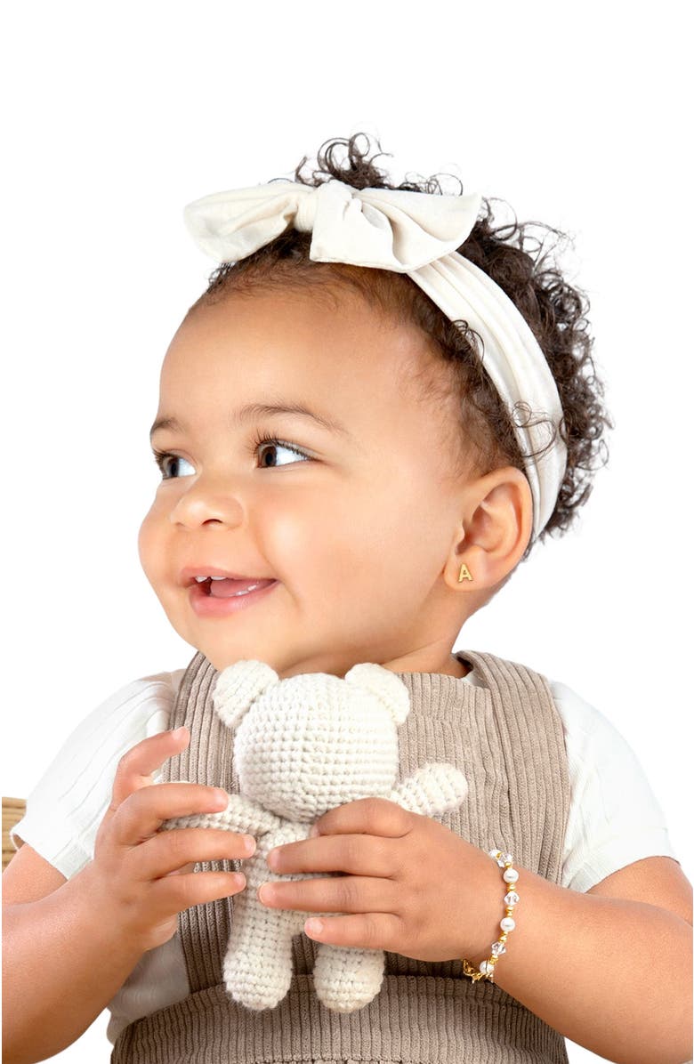 Tiny Blessings 14K Gold Initial Studs Screw Back Earrings, Alternate, color, 14K Gold - A