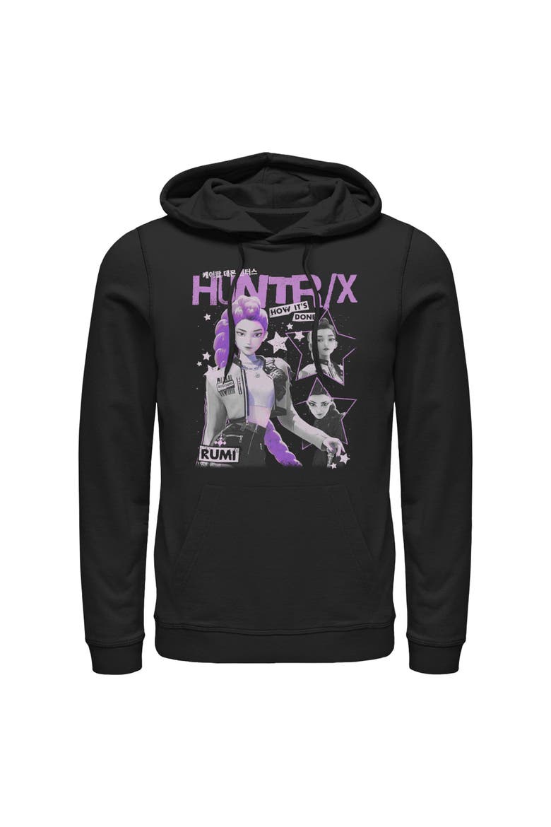 Men's KPop Demon Hunters Pop Star Huntrix Rumi  Pull Over Hoodie, Main, color, Black
