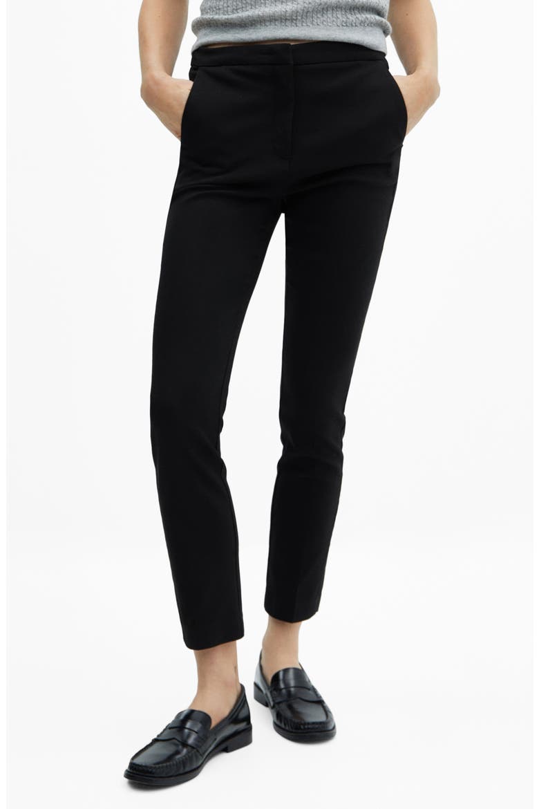 Slim Fit Crop Pants, Main, color, BLACK