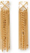 OFF WHITE Women's Gold Arrow Chain Pendant Earrings