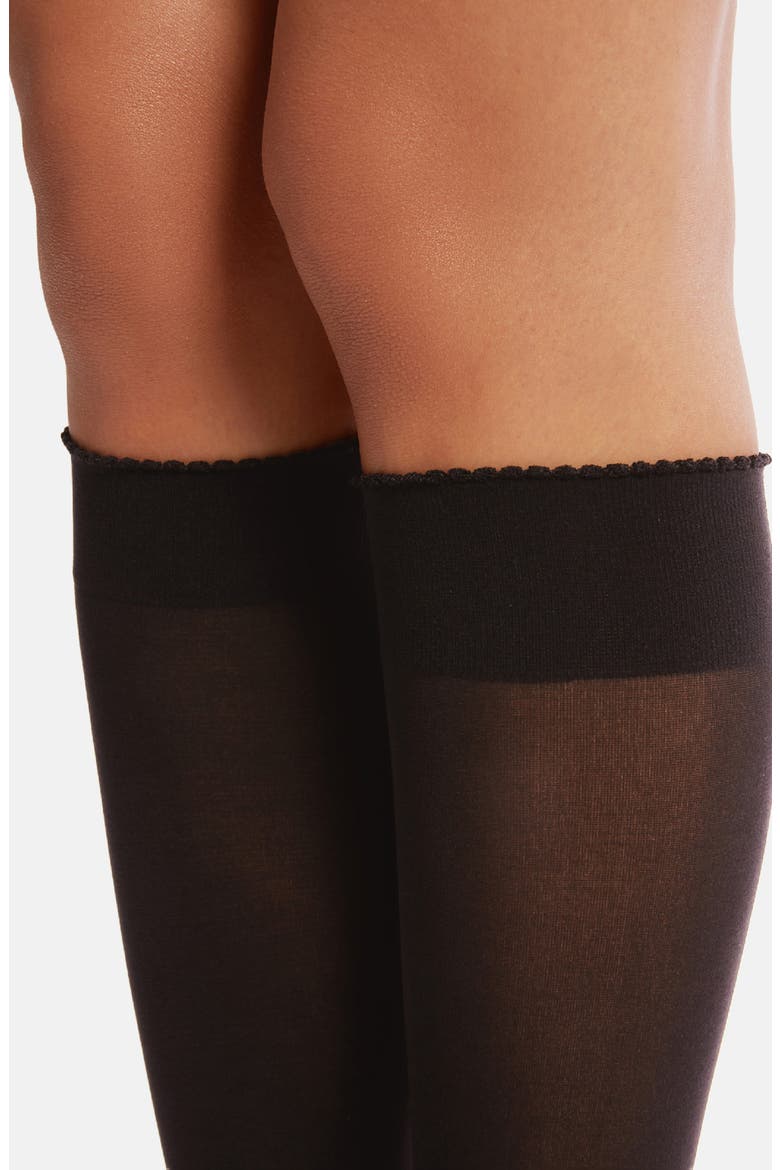 Velvet De Luxe Knee High Socks, Alternate, color, NEARLY BLACK