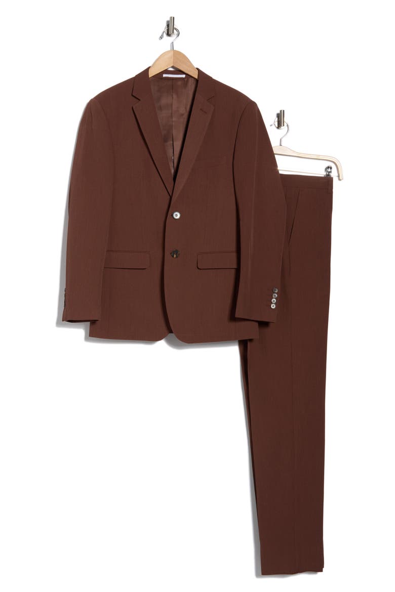 Slim Fit Four-Way Stretch Suit, Alternate, color, BROWN