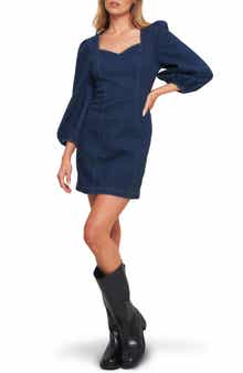 FLYING TOMATO Long Sleeve Denim Minidress