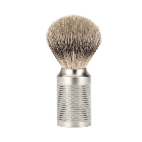 Rocca Pure Matt Stainless Steel Silvertip Shaving Brush