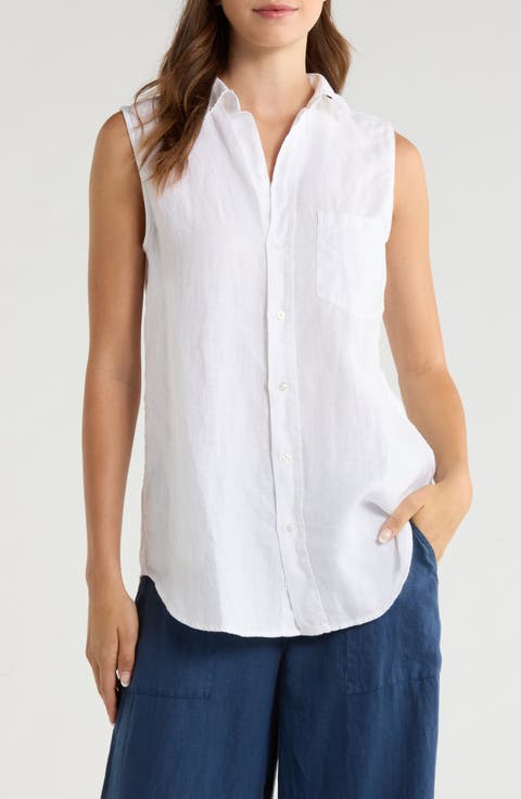 Finley Sleeveless Linen Button-Up Shirt