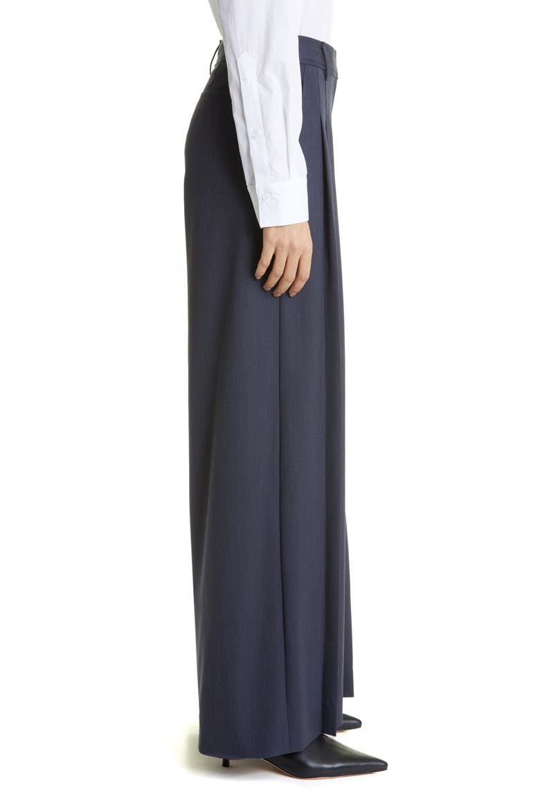 New Didi Pleat Wide Leg Wool Pants, Alternate, color, INDIGO