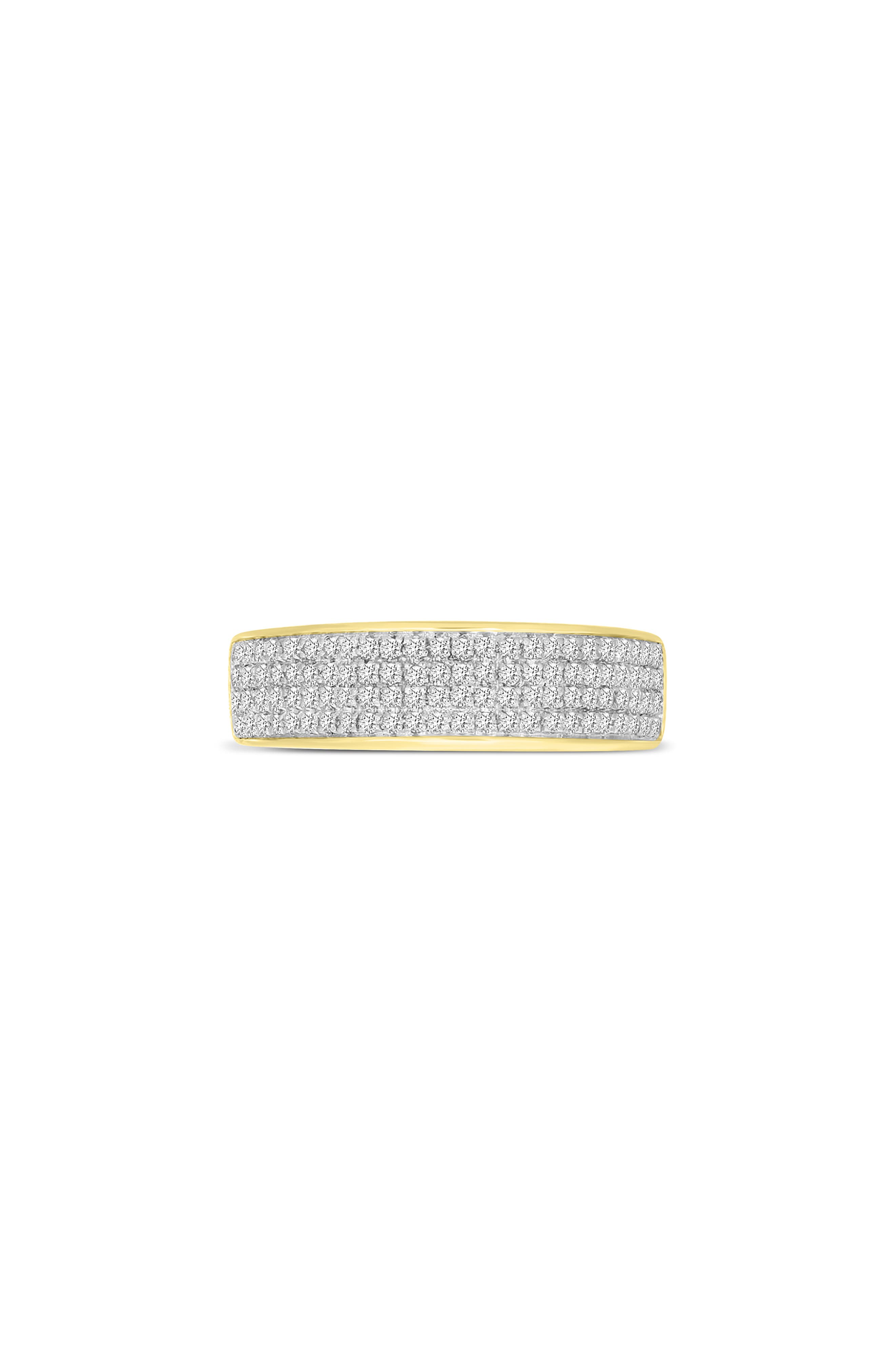 LuvMyJewelry Tessera 10K Gold Pavé Diamond Band Ring