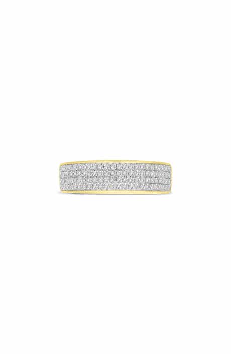 LuvMyJewelry Tessera 10K Gold Pavé Diamond Band Ring
