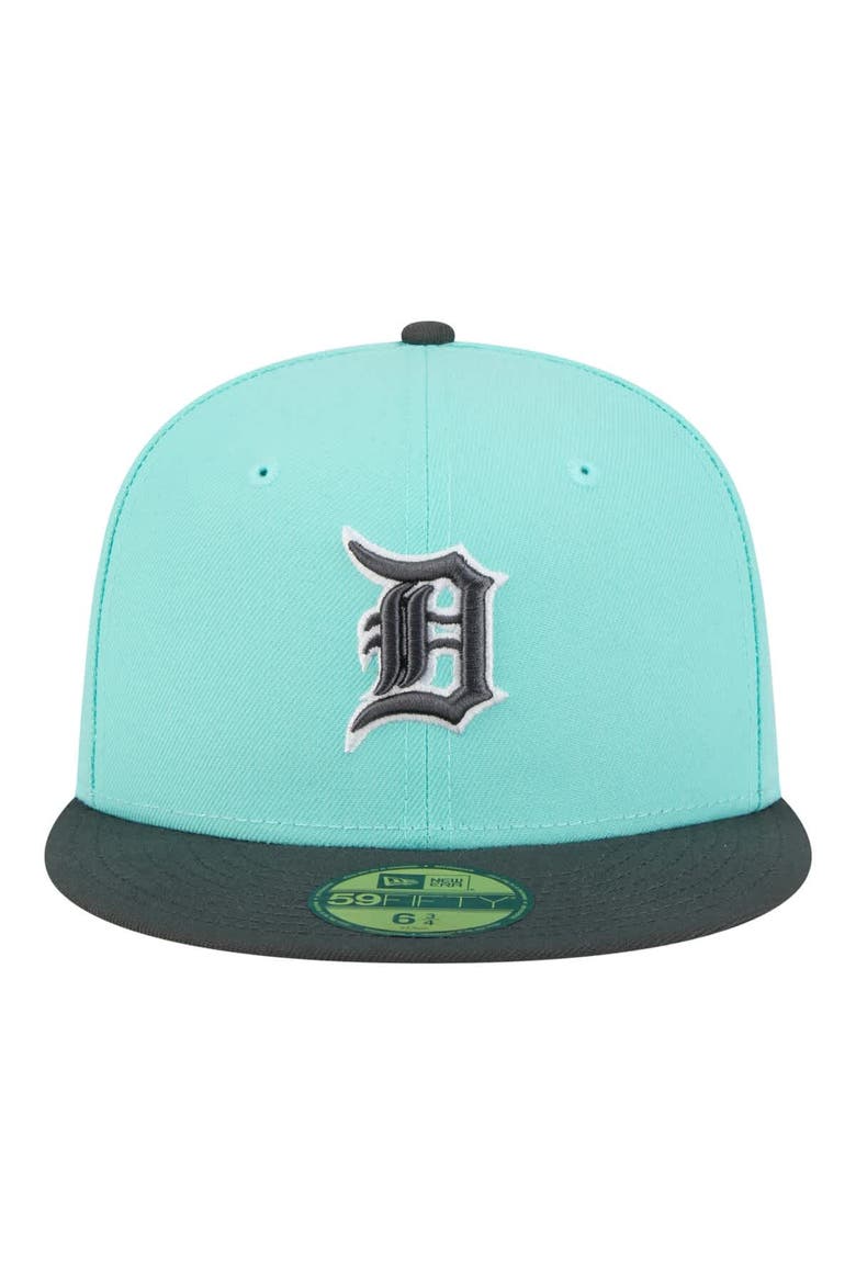 Men's New Era Turquoise/Charcoal Detroit Tigers Two-Tone Color Pack 59FIFTY Fitted Hat, Alternate, color, Turquoise
