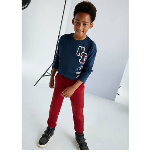 Mayoral Drawstring Track Trousers In Burgundy