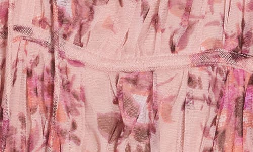 Lucky Brand Print Smocked Mesh Top