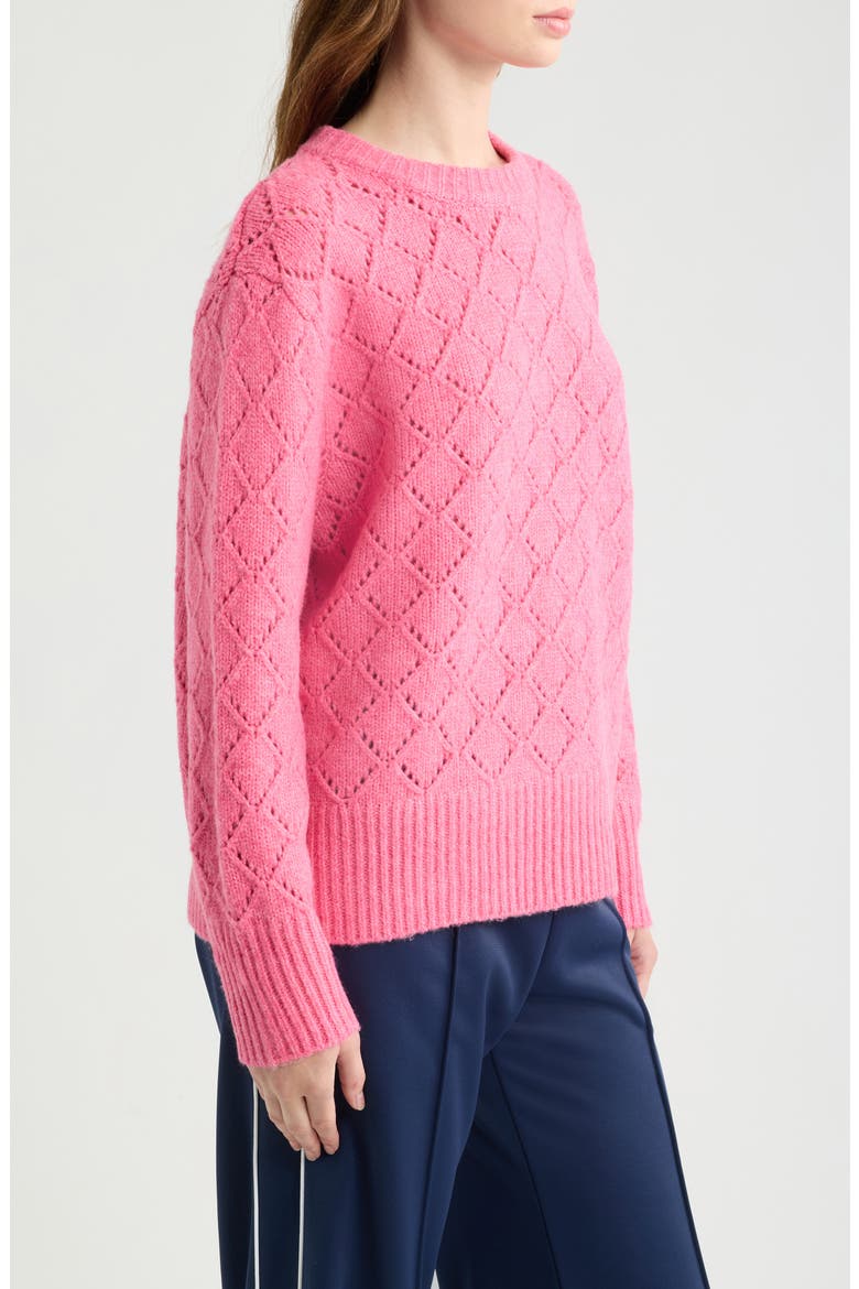 Vitosha Pointelle Crewneck Sweater, Alternate, color, FUCHSIA