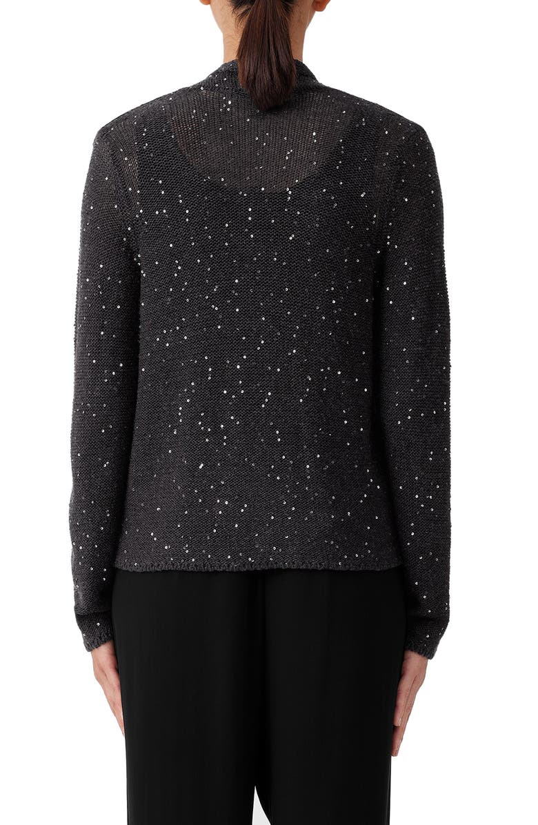 Eileen Fisher Sequin Open Front Merino Wool Cardigan, Alternate, color, 