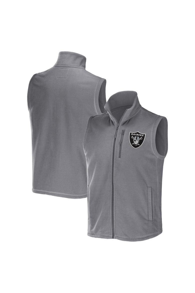 Men's NFL x Darius Rucker Collection by Fanatics Gray Las Vegas Raiders Polar Fleece Full-Zip Vest, Alternate, color, Gray