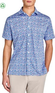 CONSTRUCT Regular Fit Clustered Floral Recycled Performance Golf Button-Down Shirt