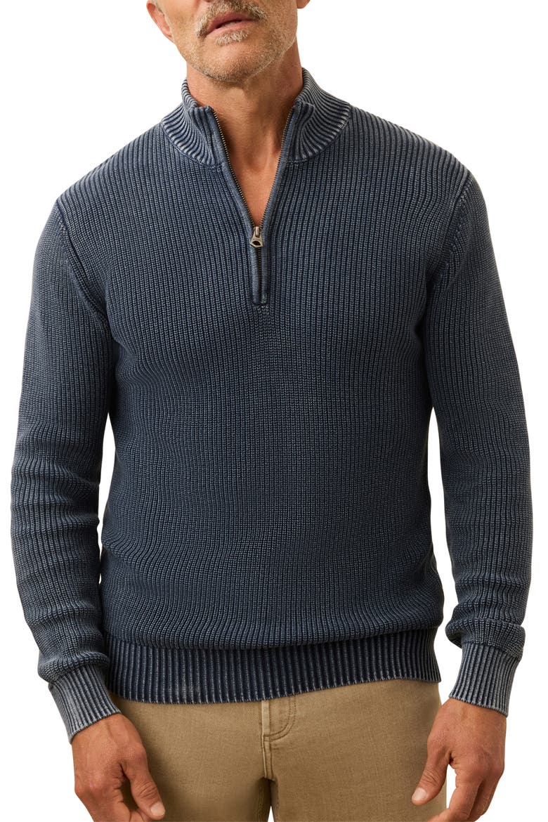Sunwashed Quarter-Zip Sweater, Main, color, BLUE NIGHTS