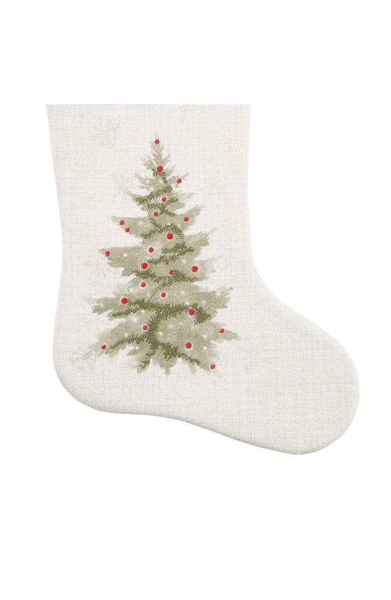 C&F Home 8.5" x 20" Embellished Winter Christmas Trees Hanging Large Christmas Stocking, Alternate, color, White