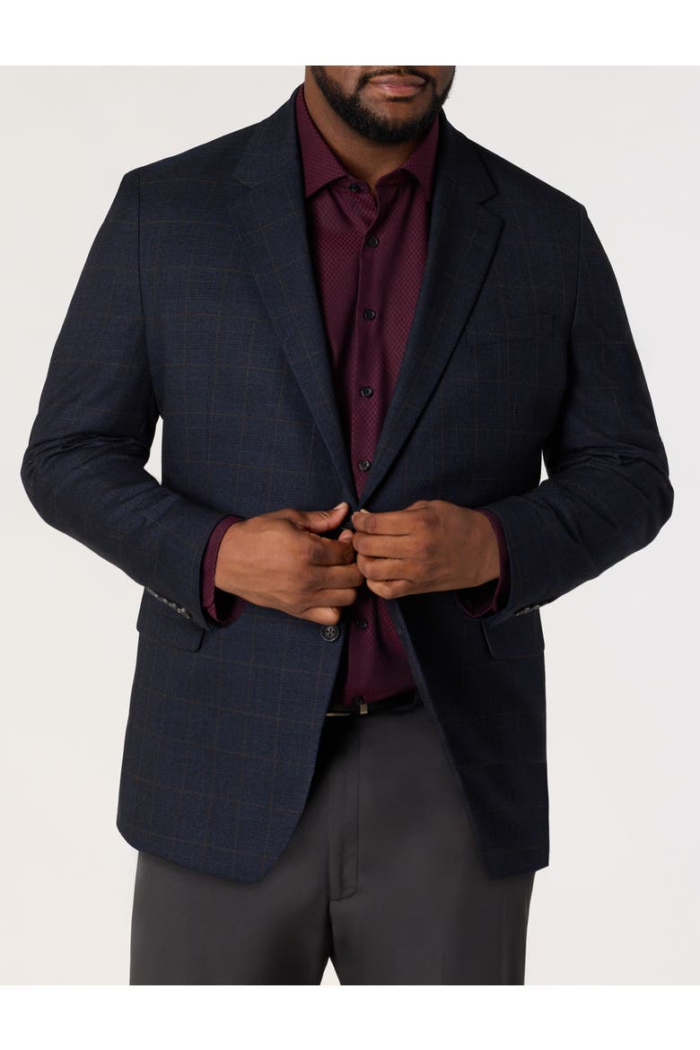 Big & Tall Glen Plaid Sport Coat, Main, color, NAVY