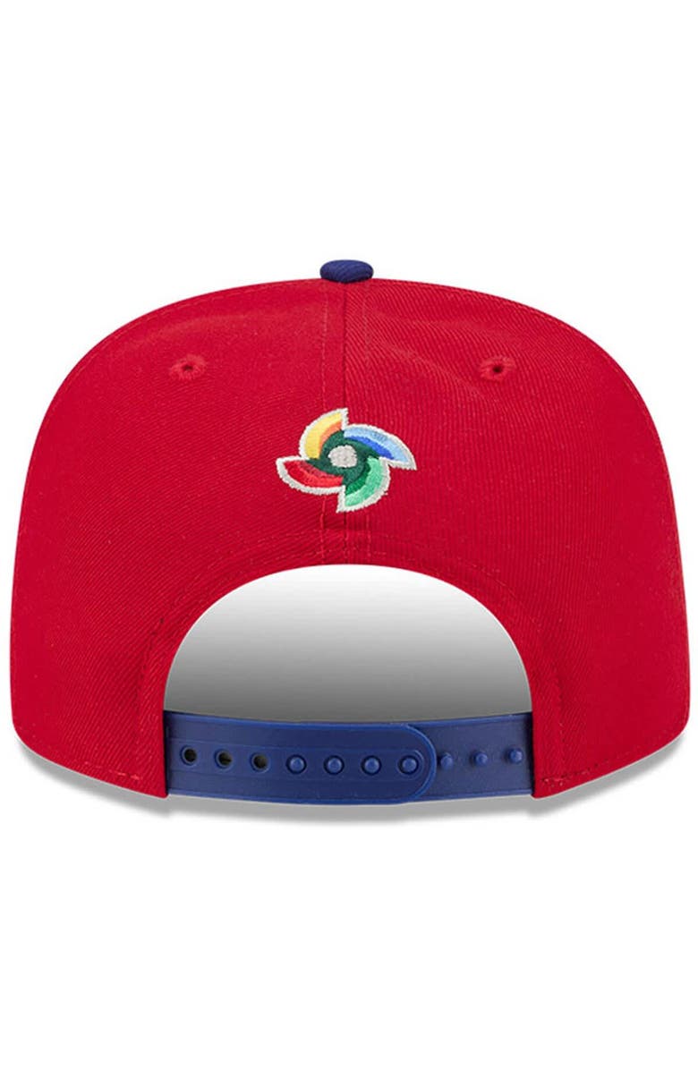 New Era Men's New Era  Red/Blue Dominican Republic Baseball 2026 World Baseball Classic 9FIFTY A-Frame Snapback Hat, Alternate, color, Red