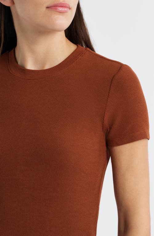 Frame Rib Baby Tee In Brown