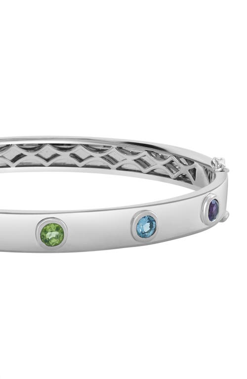Effy Bezel Set Gemstone Bangle Bracelet In Silver