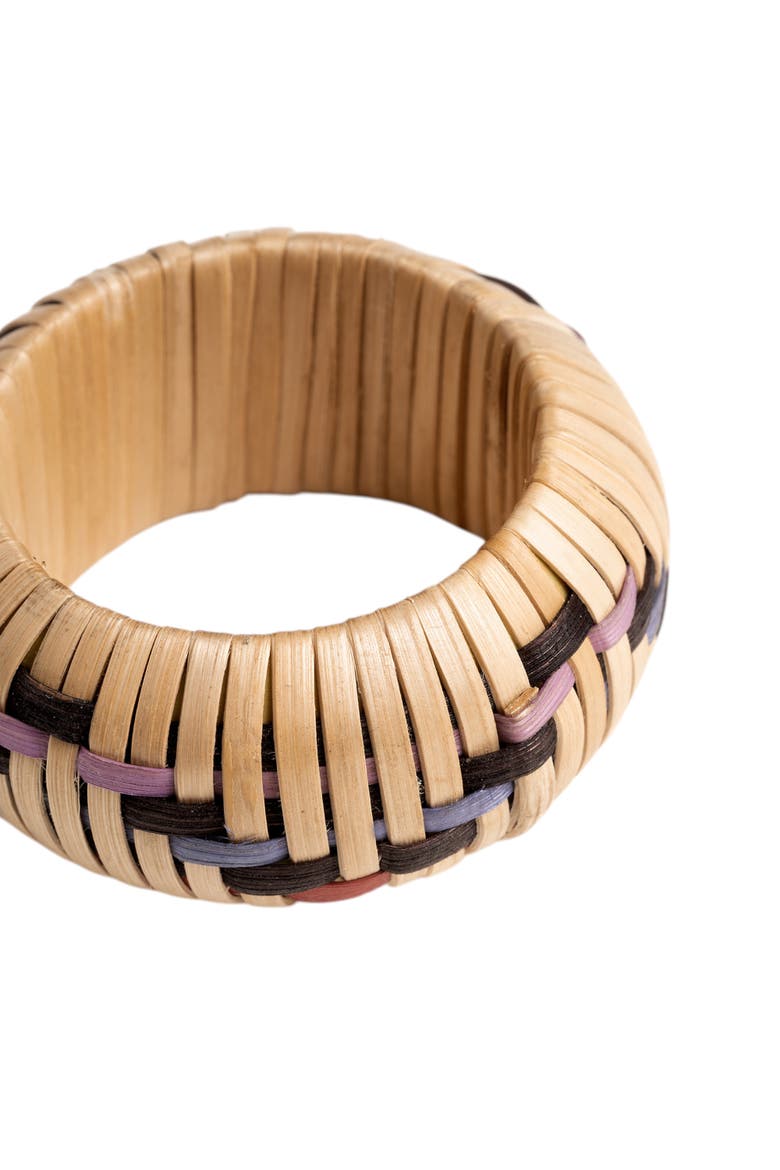 Lotus Wood Napkin Ring Set Of 6, Alternate, color, Red