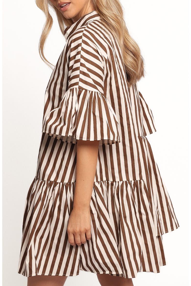 Jacqueline Stripe Cotton Shirtdress, Alternate, color, CHOCOLATE