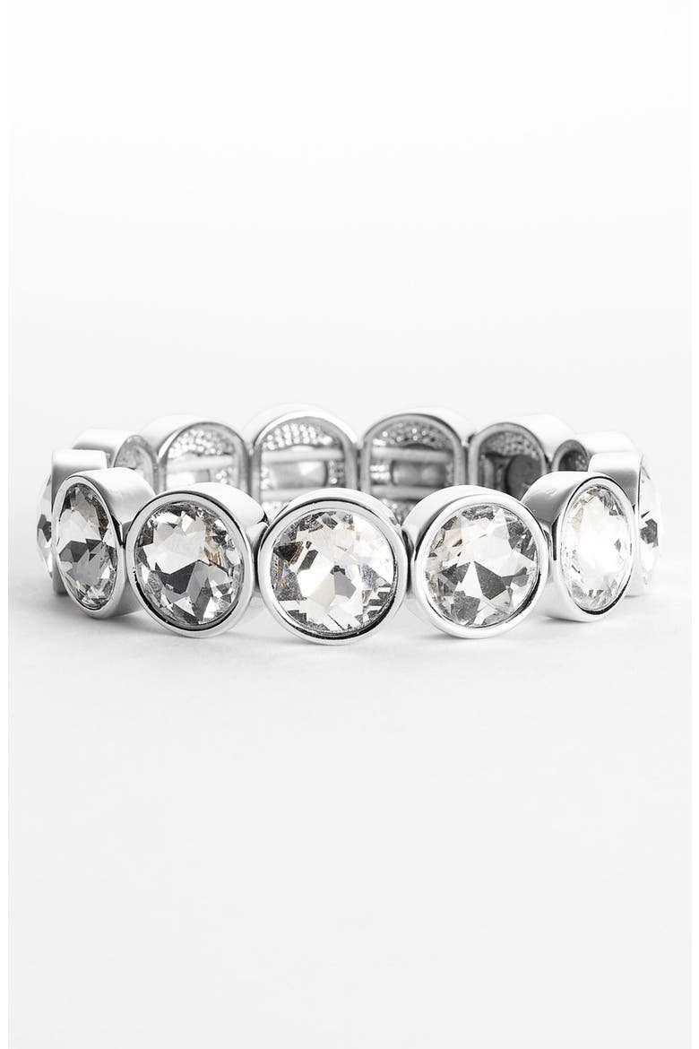 Crystal Stretch Bracelet, Main, color, CLEAR/ SILVER