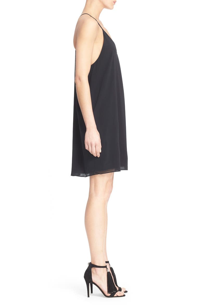 Fierra Stretch Silk Slipdress, Alternate, color, BLACK