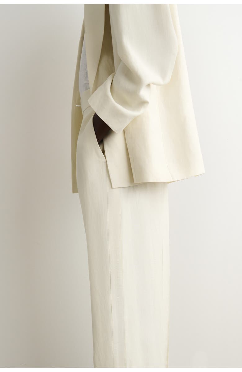 COS Tailored Linen-Blend Straight-Leg Pants, Alternate, color, Ecru