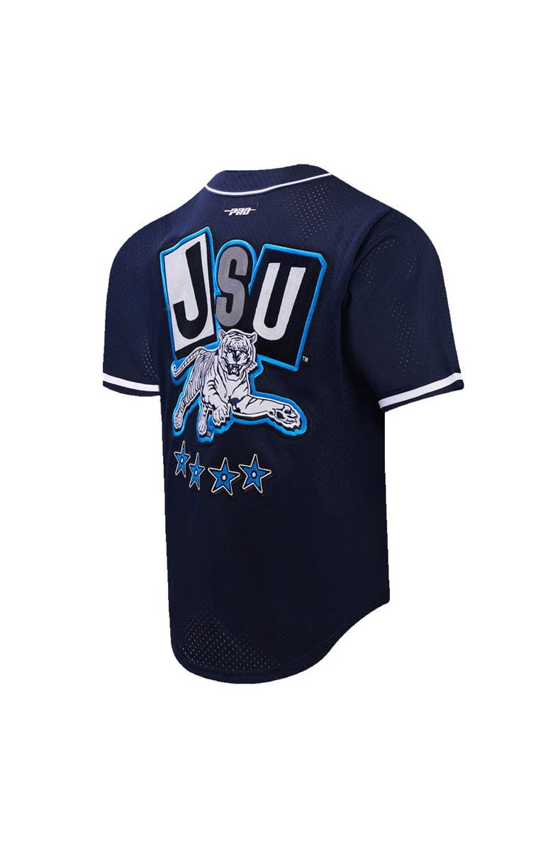 PRO STANDARD Men's Pro Standard Navy Jackson State Tigers Homecoming Mesh Button-Down Shirt, Alternate, color, Navy