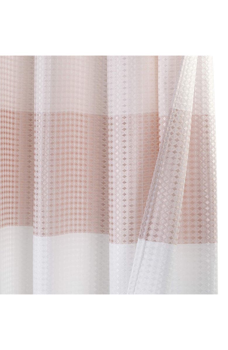 DAINTY HOME Shades Ombré Waffle Texture Shower Curtain, Alternate, color, Blush